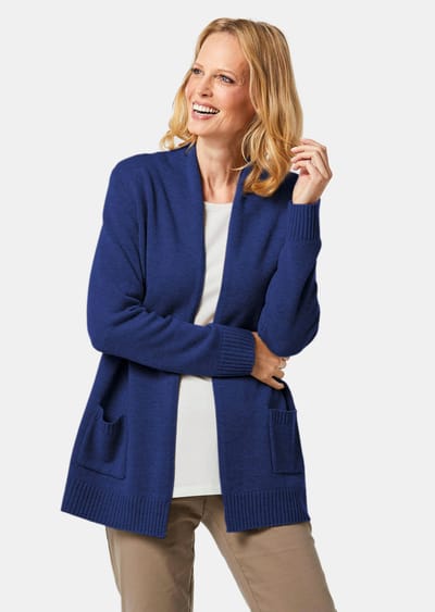 Tricot jasje van merinowol - marine - Gr. 23 van Goldner Fashion