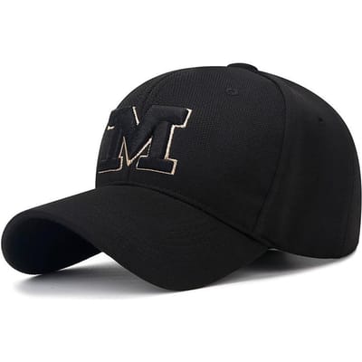Vier Jaargetijden Nieuwe M Letter Geborduurde Baseballpet Modieuze Veelzijdige Unisex Buiten Zonnehoed Zonbescherming Eendenbekpet Adjustable black