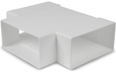 Rechthoekig T-stuk 110 x 55 mm voor ventilatiesystemen - 3-weg kanaaladapter voor verwarming en koeling