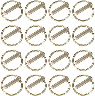 16 Stuks M8 Vouwpennen met Ring, Assortiment Vouwpluggen en Bouten, Snelle Ontgrendelingspennen voor Trailers en Tractoren
