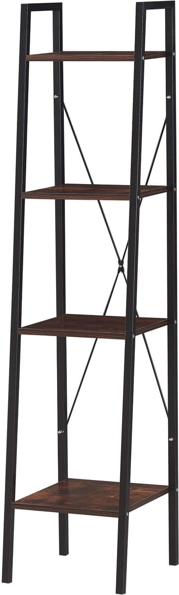 Luxury4Home ALTE R1 Serie - Loft Boekenkast - Zwart/Dubbelzijdig Eiken - 4 Schappen