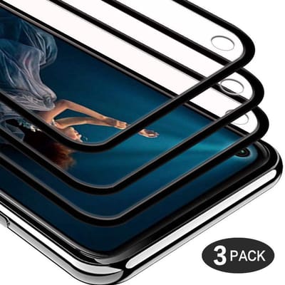 Screenprotector Glas - Full Curved Tempered Glass Screen Protector Geschikt voor: Huawei P40 Lite / Huawei Nova 7i  - 3x