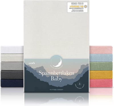 Laleni Jersey Baby/Kind Hoeslaken - Actief Ademend - Oeko-Tex Certificeerd - Babybed, Wieg, Kinderbed 60-70 x 120-140 x 15cm, ivoor, set van 2