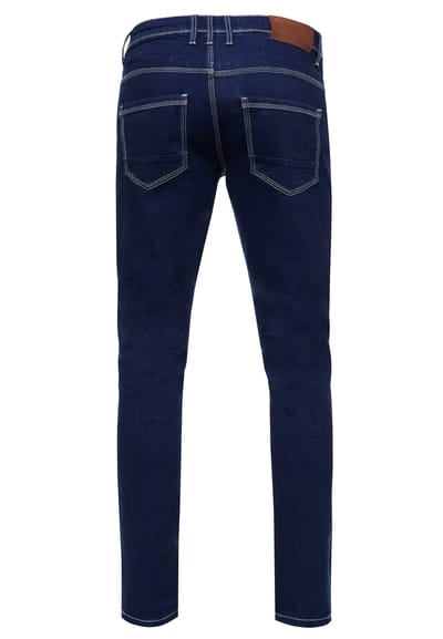 Donkerblauwe jeansbroek "MELVIN" slim fit katoen-stretch