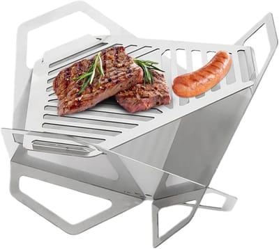 Opvouwbare Vuurschaal - Draagbare Haard - Buiten Leven - Plat Design - 27 x 15.5 cm - Zwart