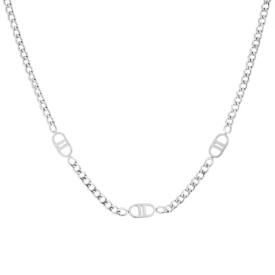 Michelle Bijoux - Ketting - Double D - Zilverkleurig - Stainless Steel - Nickel Free - Necklace - Nikkelvrij