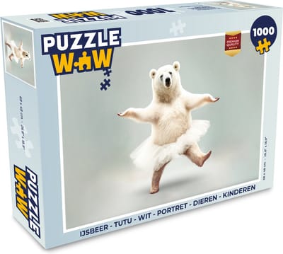 Puzzel IJsbeer - Tutu - Wit - Portret - Dieren - Kinderen - Legpuzzel - Puzzel 1000 stukjes volwassenen