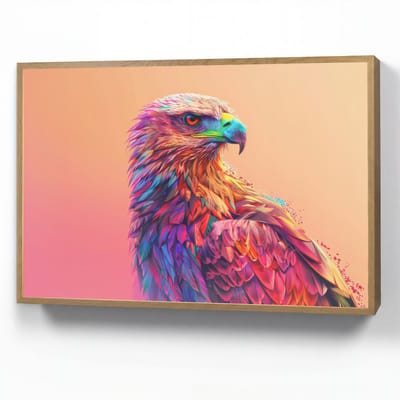 Nachtlampje 100x70 cm - Kinder lamp - Arend - Vogel - Kleurrijk - Dier - Tafellamp kinderkamer draadloos - Slaapkamer lampje - Bedlamp kinderen - Kinderlampje - Wandlamp babykamer - Nachtlampjes