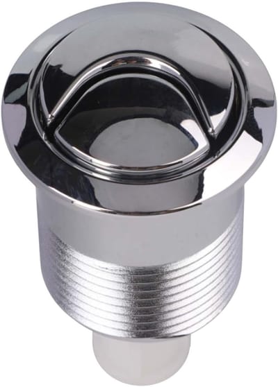 Toilet Spoelknop - Drukknop Stortbak - Water Besparen - Dubbele Spoeling - 85x48mm - Zilver