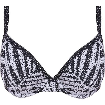Freya - GEMINI PALM UW Moulded Plunge Bikini Top - MONOCHROME - Vrouwen - Maat 70D