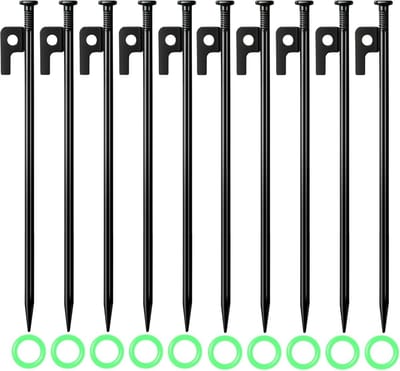 Grondankers 10 stuks - Tentharingen Haringen - Tent Bevestigen - Stormbestendig Staal - 35 cm - Zwart