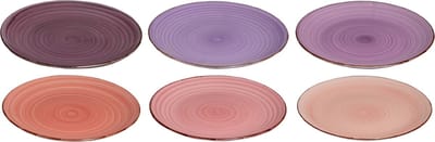 Dinerborden (6 stuks) - Roze tinten - Ø26.5 - Dinerbord - Borden
