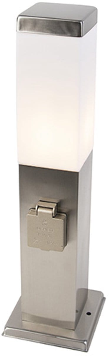QAZQA malios - Moderne Buitenlamp met stopcontact - 1 lichts - H 450 mm - Staal - Buitenverlichting