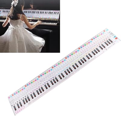 Pianotoetsenbord Notitiekaart - Muziek Leerkaart Vingergids - Noten Leren Spelen - 2-in-1 Ontwerp - 88 Toetsen - Kleurrijk