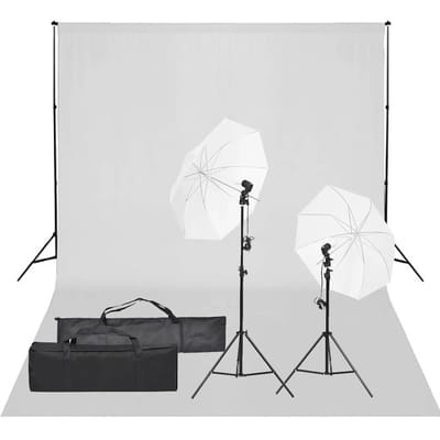 vidaXL - Fotostudioset - met - verlichtingsset - en - achtergrond