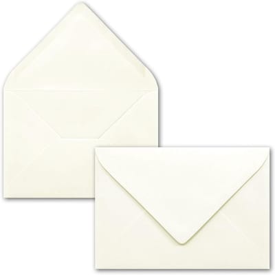 50 Stuks C7 Enveloppen Natuurlijk Wit - Puntige Klep - Voor Kaartjes en Uitnodigingen