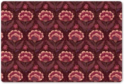 Placemats 45x30 cm - Placemat kunststof - 1 stuk - Bloemen - Waaier - Paars - Borden onderleggers - Decoratie voor op tafel - Keuken tafeldecoratie accessoires - Vinyl onderlegger - Tafelversiering
