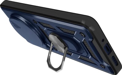 Mayaxess, Hoesje voor Xiaomi Redmi 14C Ring Support Glijden Camera Cover, Nachtblauw