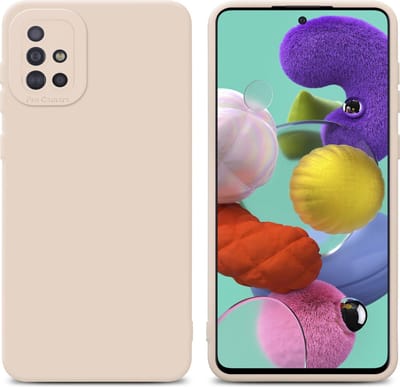 Cadorabo Hoesje geschikt voor Samsung Galaxy A51 4G / M40s in FLUID CREAM - Beschermhoes gemaakt van flexibel TPU silicone Cover Fluid Case