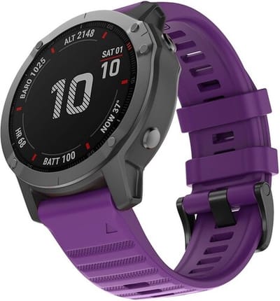 By Qubix - Geschikt voor Garmin bandje - 26mm Quickfit - Siliconen bandje - Paars - Geschikt voor Garmin Epix Pro Gen 2 (51mm) / Quatix 7X / 6X & Tactix 7 (pro)