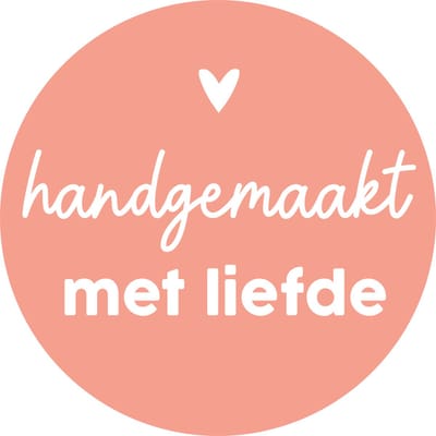 Sticker Handgemaakt met liefde - cadeausticker handmade - sluitsticker hobby craft - sticker verpakking - 20 stuks