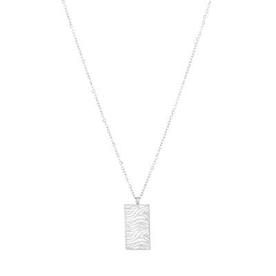 Michelle Bijou Ketting Zebra motief - Zilverkleurig