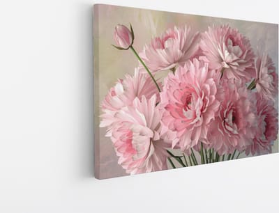 Saammp Canvas Schilderij - Roze - Bos Bloemen - Abstract - Natuur - 30x20 - Foto op canvas - Wanddecoratie - Muurdecoratie Woonkamer - Kantoor Decoratie