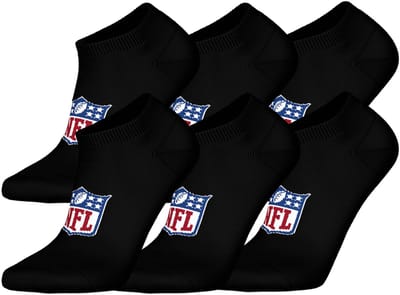 NFL SHIELD Sneaker Socks - 6-pack - Zwart - Maat 39/42
