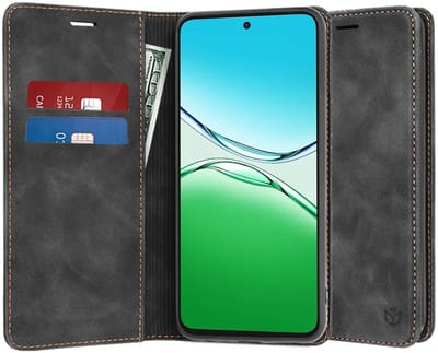 Hoesje geschikt voor Oppo A5 Pro - Techsuit Confy Book Wallet Case - Zwart