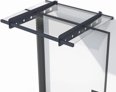 Deurluifel Acrylglas - Overkapping Deur - Entree Beschermen - Staal Frame - 100 x 80 cm - Antraciet