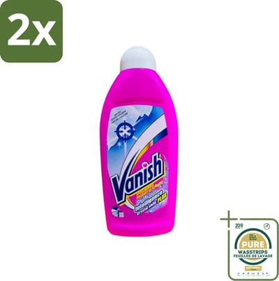 Vanish Gordijnen - Kristalwit - Wasmiddel - Zonder Chloor - Witte Was - 500 ml - Voordeelverpakking - 2 stuks - Chloorvrij wasmiddel - Gordijnen schoonmaken