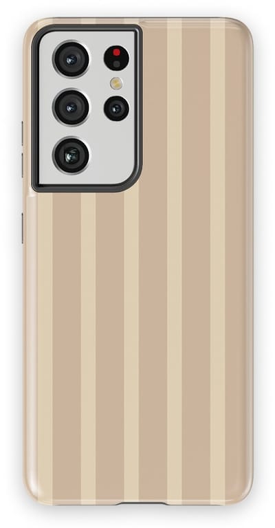 DripCase Gestreept Hoesje Samsung Galaxy S21 Ultra | Backcover met Mag | Stripes Motief | Trendy Case Samsung Galaxy S21 Ultra met Strepen Milk Blush