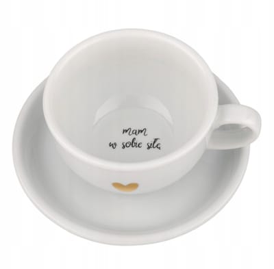 Merkloze Porseleinen Kop & Schotel 250ml - Inspirerende Tekst