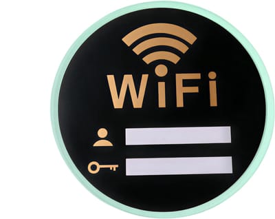 Vintage Houten Bord – Wanddecoratie voor Thuis – WIFI – Geen Elektriciteit Nodig – Geschikt voor Binnen en Buiten – Minimalistisch en Duurzaam