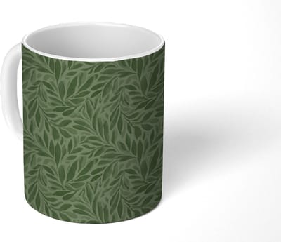 Mok - Koffiemok - Bladeren - Organisch - Groen - Mokken - 350 ML - Beker - Koffiemokken - Theemok