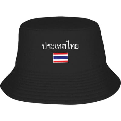 Chapeau Seau Vintage Thaïlande Casquettes de Pêcheur Hawaïennes Pour Couple Mode Vacances Chapeaux Protection Solaire Casquette Pliable à Motifs One Size black