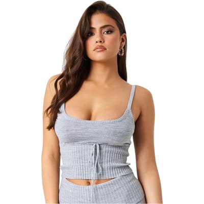 Missy Empire Camisole voor dames met strik aan de voorkant (Grijs)