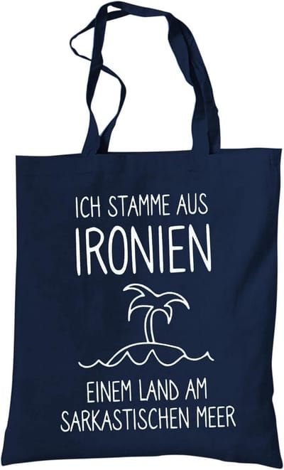Jute tas - Stoffen tas - Boodschappen doen - Met tekstprint - 38 x 42 cm - Blauw
