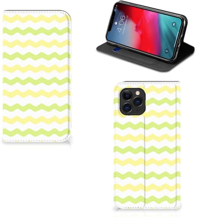 Apple iPhone 11 Pro Hoesje met Magneet Waves Yellow