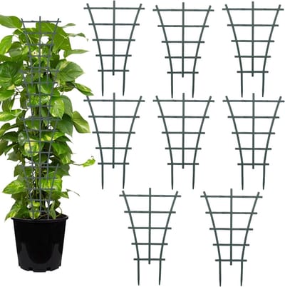 Indoor planten ondersteuning, 8-delige klimplanten grid, herbruikbare plant steun, extra groeiruimte voor binnenplanten