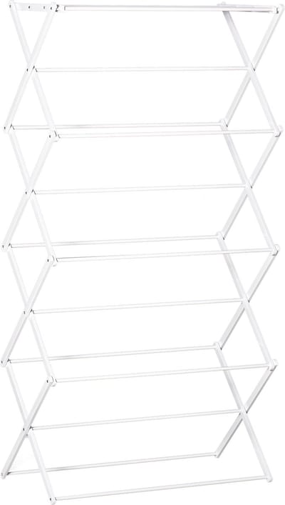 HOMCOM Opvouwbaar wasrek 8-traps droogrek metaal kunststof wit 850-141