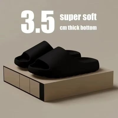 s Kokosslippers EVA Slides Wolk Dikke Zool Sandalen Zomer Mode Zachte Zool Strand Heren Slippers Dames Sandalen 39-40 black
