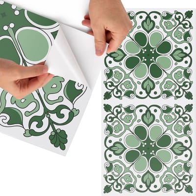 Tulup Meubelfolie - Groene tegels Decoratiefolie - 75x150 cm - Groente Meubelfolie - Meubel Wrap Folie - Modern Meubelfolie - Plakfolie Meubels - Keuken decoratie - Achtergronden en patronen