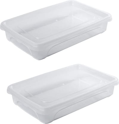 Vershoudbakje - 6x stuks - laag - transparant - 0,5 liter - 18 x 12 x 4 cm - vershouddoosje - Vienna - Vershouddoos bakje