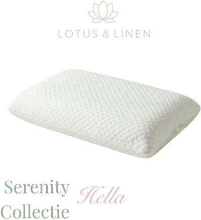 Lotus & Linen Serenity Collectie - Hella Traagschuim Kinderhoofdkussen - Ergonomisch - Orthopedisch - Antiallergisch Tencel Hoes - Premium Memory Foam Kids Pillow - 40x25x10 cm