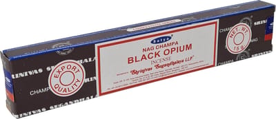 Satya Nag Champa wierrook stokjes zwarte opium geur - 15x - Lichaam in balans - Meditatie - staafjes van 21 cm - 30 minuten