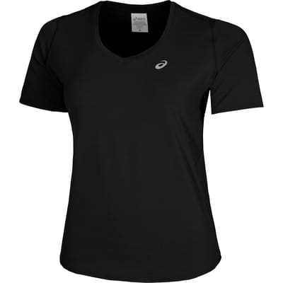 ASICS Road V-Neck Hardloopshirt Dames-Zwart