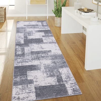 Paco Home Vloerkleed Woonkamer Laagpolig Vintage Abstract Modern Geometrisch Ruitpatroon 80x150 cm