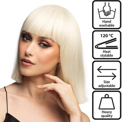 Boland - Pruik Djamilla breezy blond Blond - Steil - Halflang - Vrouwen - Showgirl - Premium Quality - Stijlbaar - Verstelbaar - Wasbaar - Cosplay - Carnaval - Themafeest - Theater