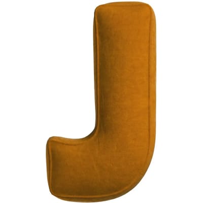 Kussen letter j Yellow Tipi Posh Velvet